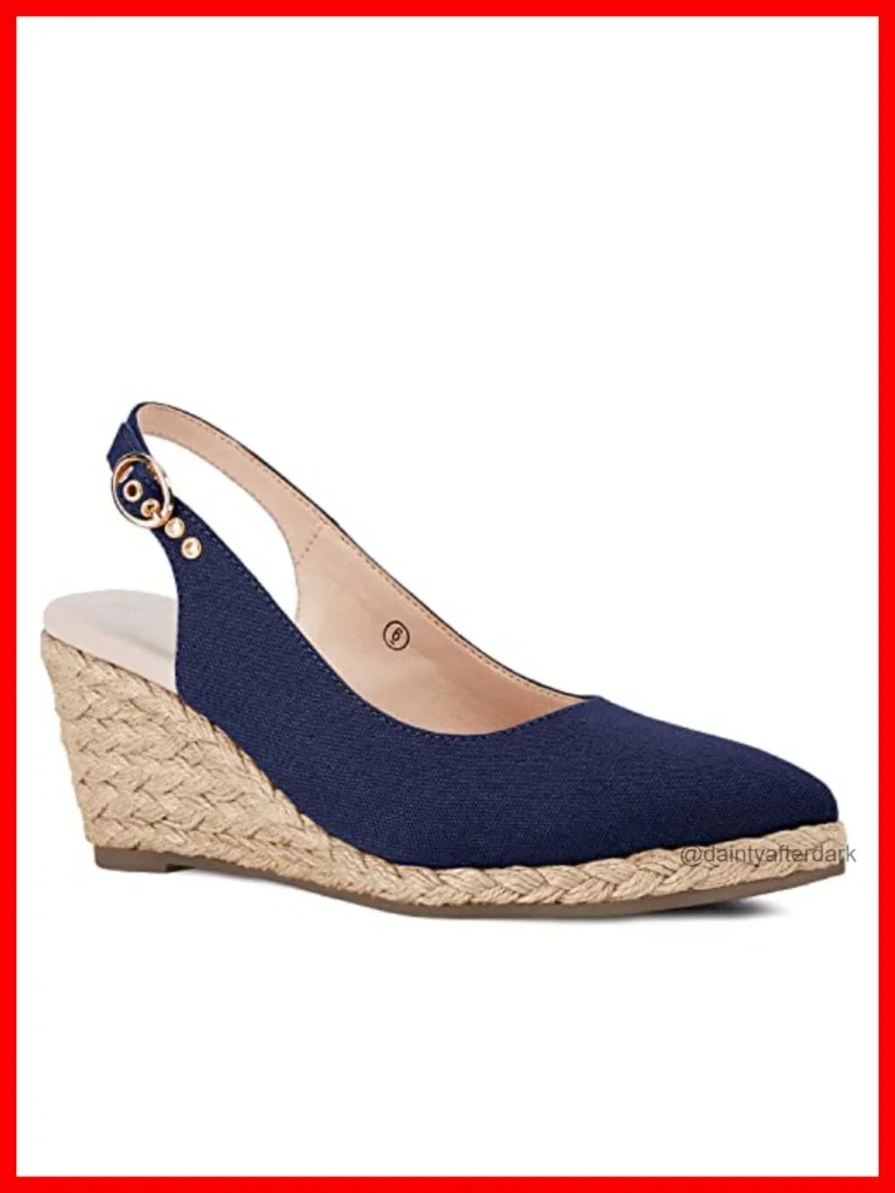 Juliet Holy Women's Canvas Espadrille Wedge Sandals Slingback Buckle